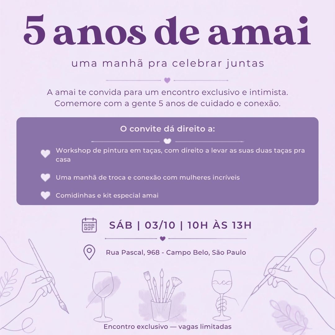 5 anos amai: Pintura em taças